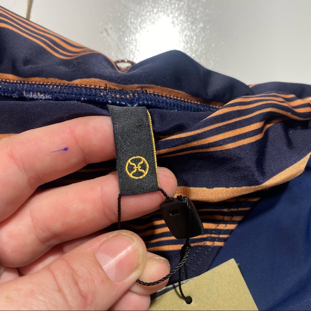 Vix Paula Hermanny Isabela Bia Gold & Blue Striped Bikini Brief Bottoms NWT XL - Picture 12 of 16